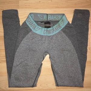 Gymshark Flex Leggings (Grey/Light Blue)